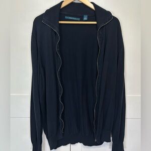 Perry Ellis Blue Zip Up Sweater